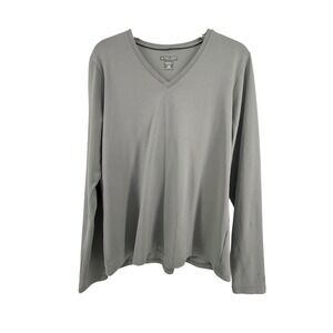 Insect Shield Dri Balance UPF 30 Plus Long Sleeve V Neck Shirt Gray Women's  LG